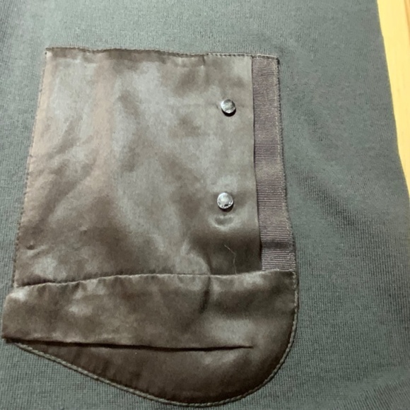 Elie Tahari | 100% Merino Wool Zip-up Cardigan with Silk Trim | Medium - Picture 6 of 9